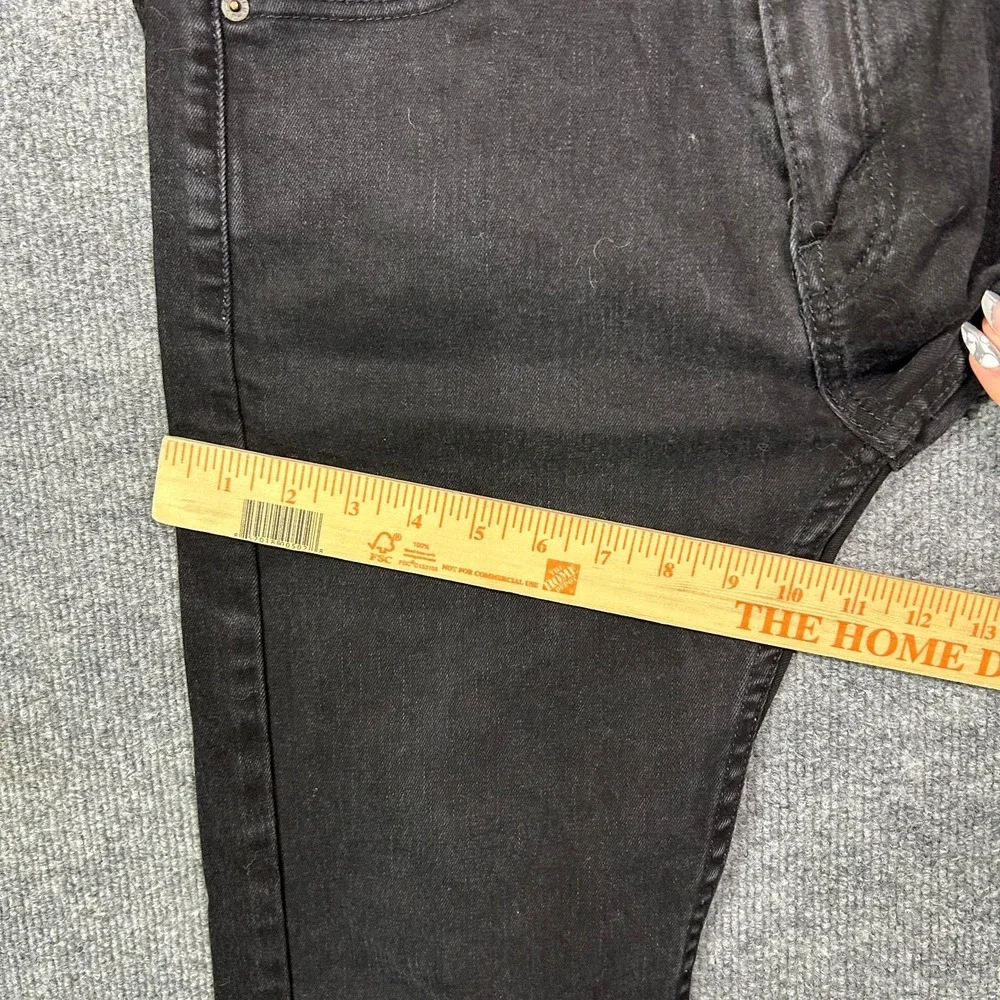 Levi's 505 Jeans Men's Black Denim Stretch Pockets Mid Rise Straight Fit - 30X30